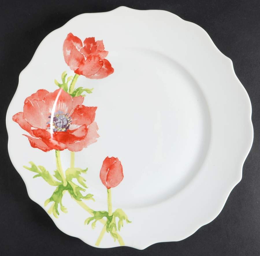 Anemone Red Dinner Plate by 222 Fifth (PTS)-1