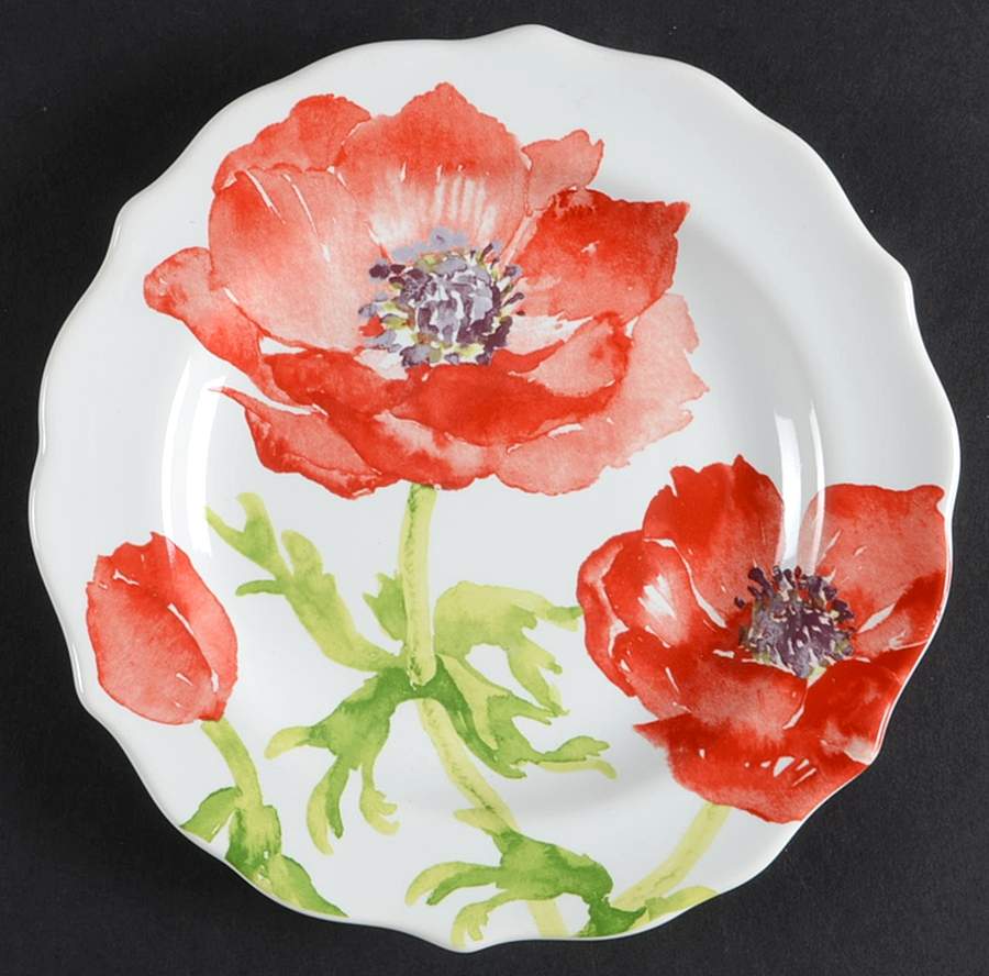Anemone Red Appetizer Plate by 222 Fifth (PTS)-1