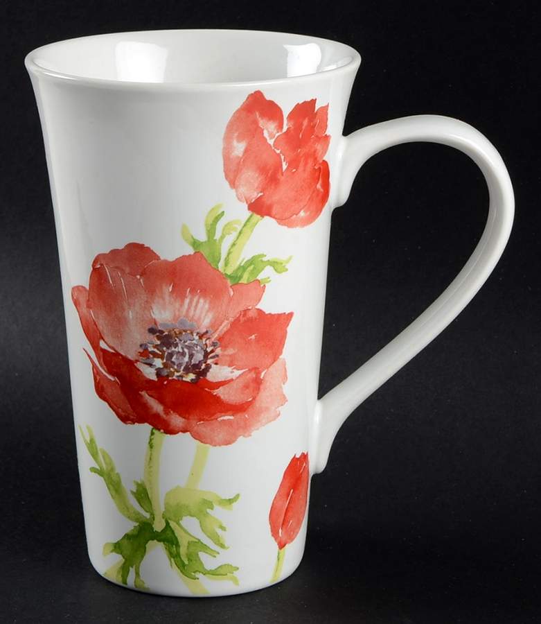 Anemone Red Latte Mug by 222 Fifth (PTS)-1