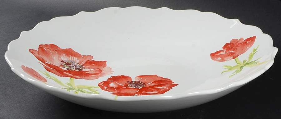 Anemone Red 13" Round Serving Bowl by 222 Fifth (PTS)-1