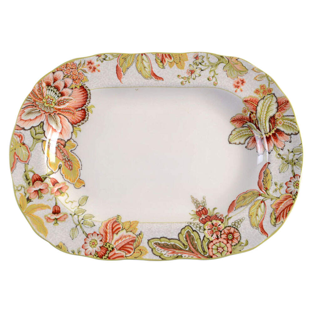 Eliana Red 14" Oval Serving Platter by 222 Fifth (PTS)-1