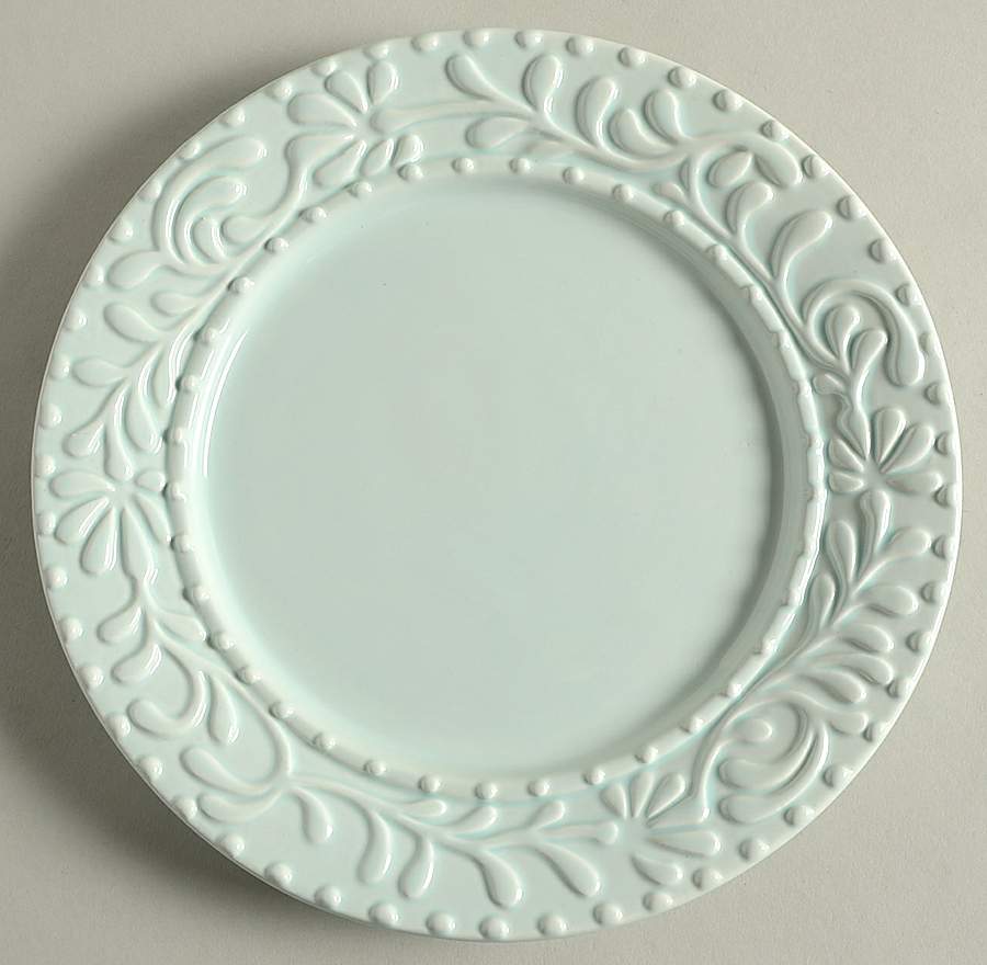 Bianca Leaf Blue Mist Salad Plate by American Atelier-1