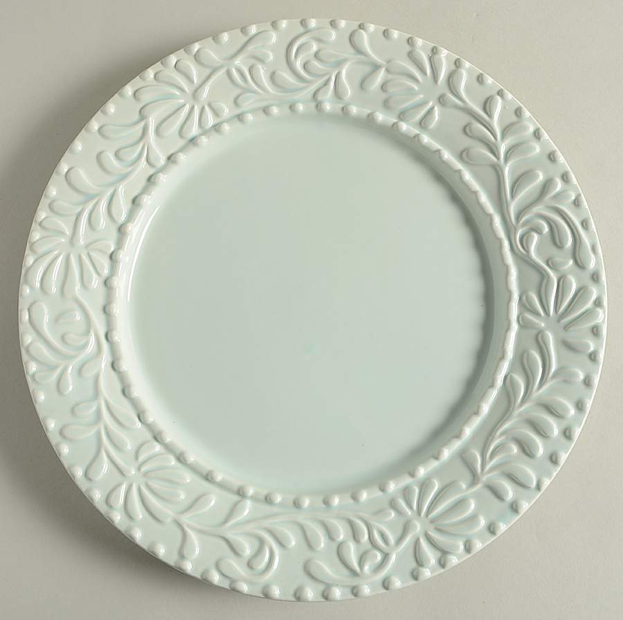 Bianca Leaf Blue Mist Dinner Plate by American Atelier-1