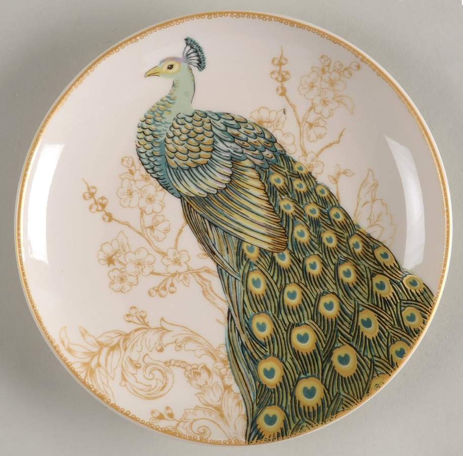 Serene Peacock Salad Plate by 222 Fifth (PTS)-1