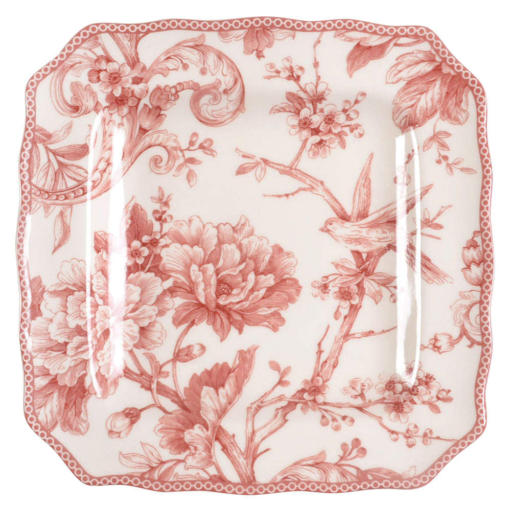 Adelaide Maroon Square Salad Plate by 222 Fifth (PTS)-1
