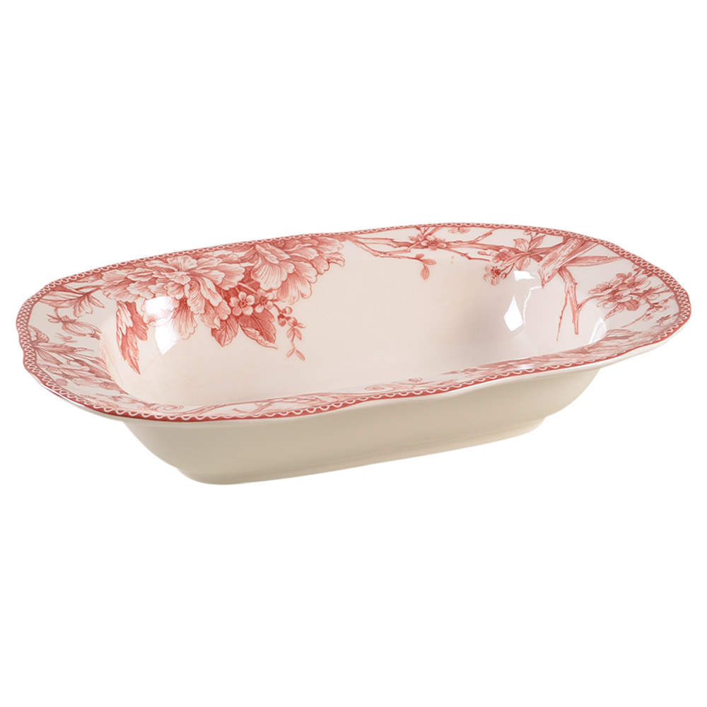 Adelaide Maroon 11" Oval Vegetable Bowl by 222 Fifth (PTS)-1