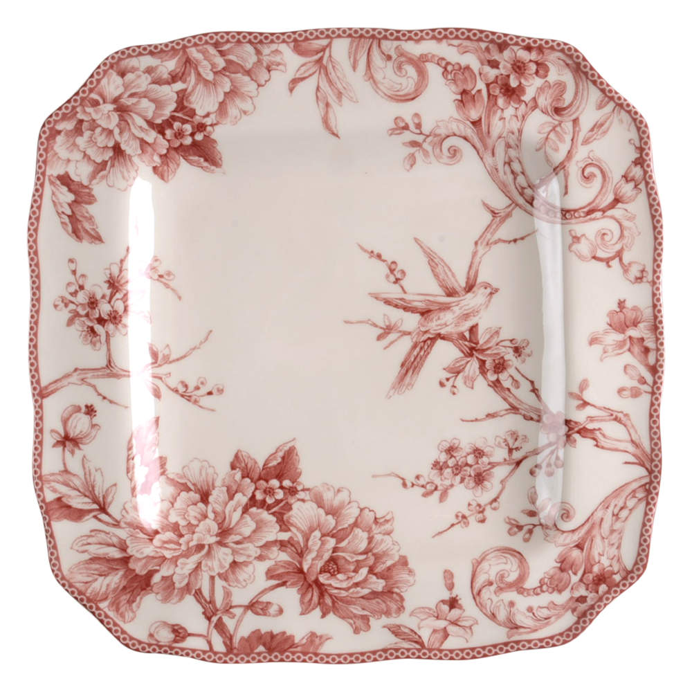 Adelaide Maroon Square Dinner Plate by 222 Fifth (PTS)-1