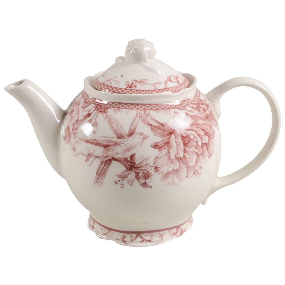 Adelaide Maroon Teapot & Lid by 222 Fifth (PTS)-1