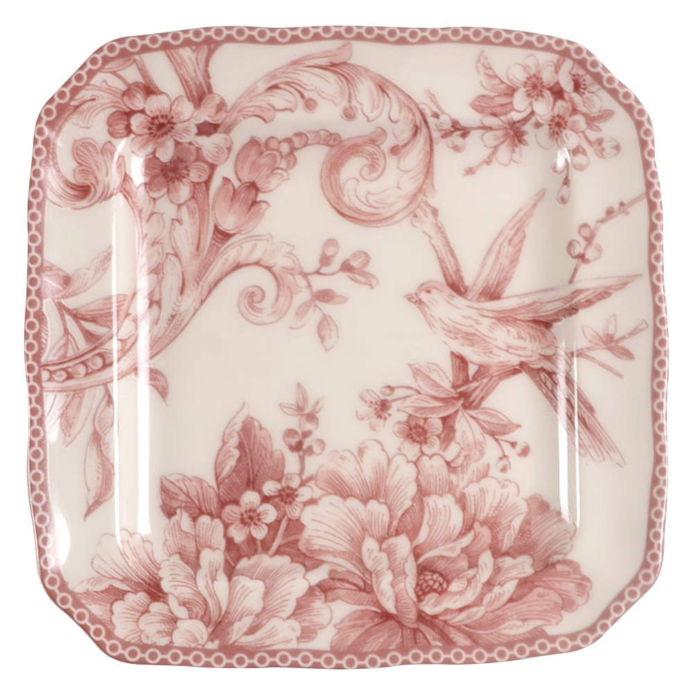 Adelaide Maroon Square Appetizer Plate by 222 Fifth (PTS)-1