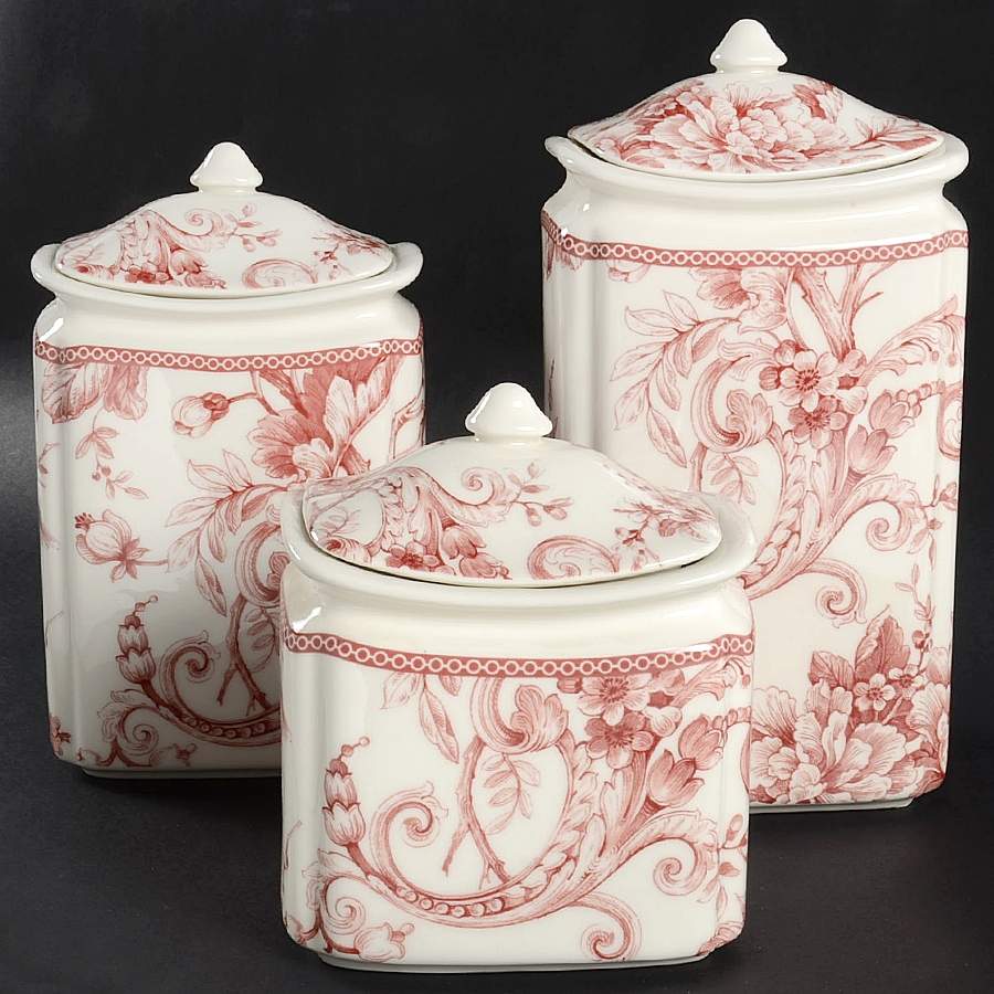 Adelaide Maroon (3 Piece) Canister Set (Box Set) by 222 Fifth (PTS)-1