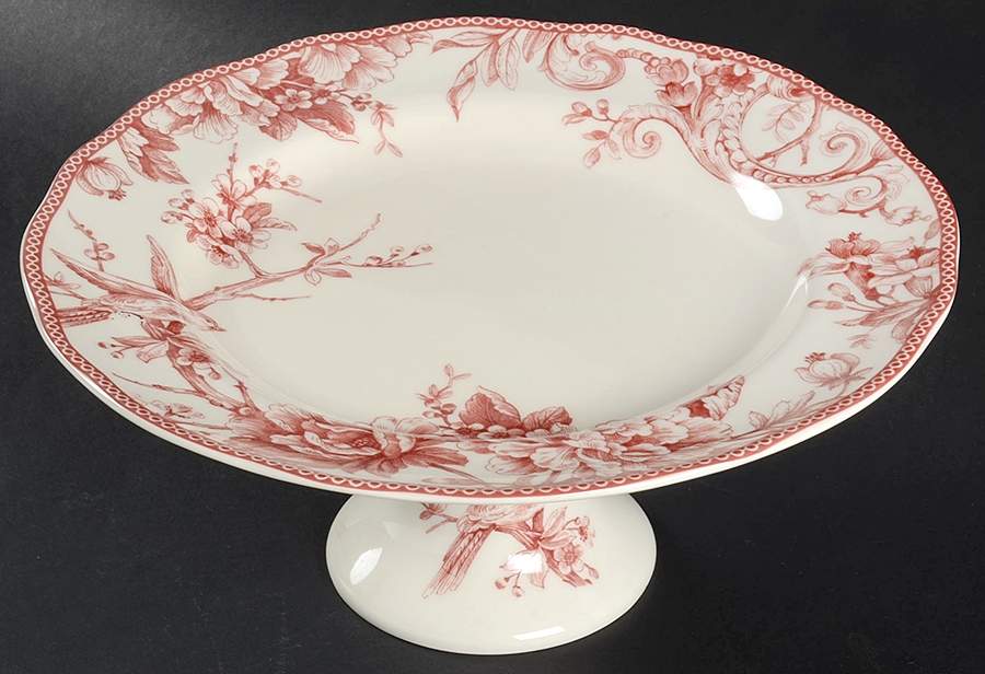 Adelaide Maroon 10" Diameter Pedestal Cake Stand by 222 Fifth (PTS)-1