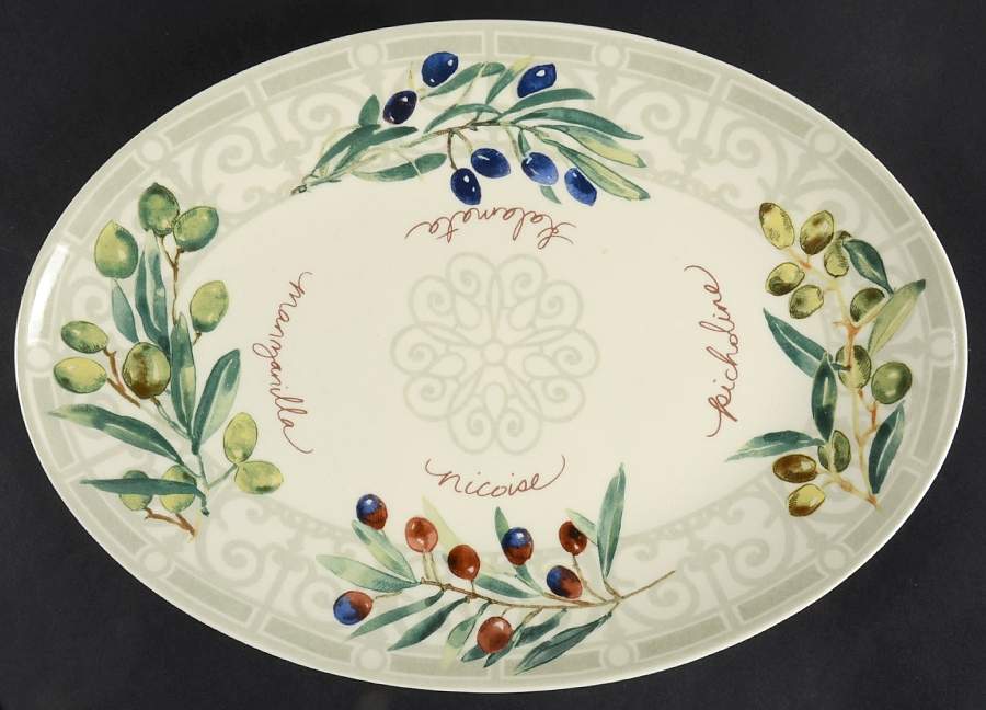 Olive Connoisseur 14" Oval Serving Platter by 222 Fifth (PTS)-1