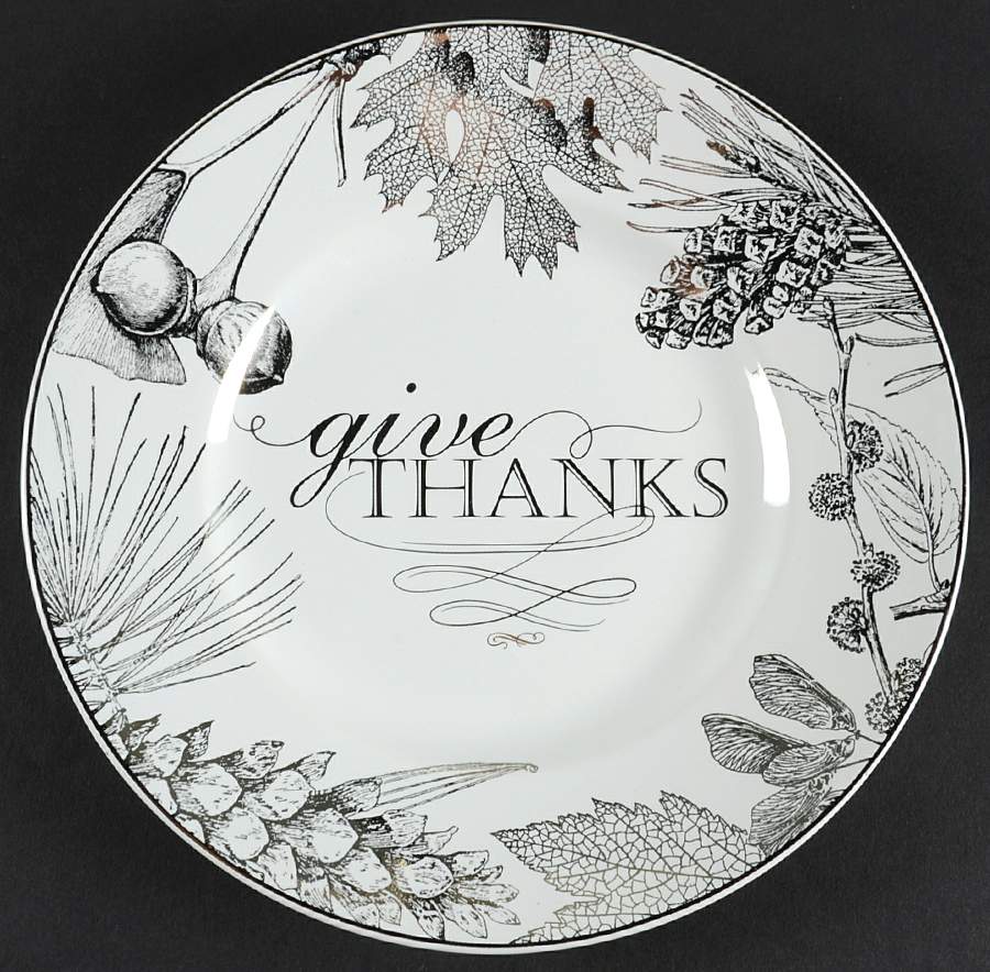 Thanksgiving Give Thanks (Gold) Salad Plate by 222 Fifth (PTS)-1