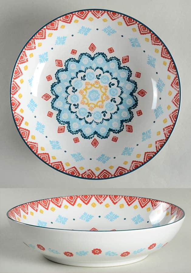 Tavira Blue 10" Round Serving Bowl by 222 Fifth (PTS)-1