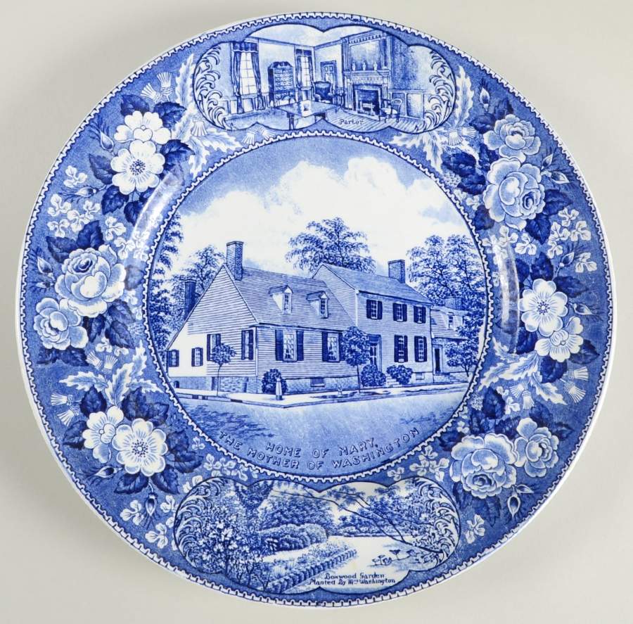 Home of Mary Washington Dinner Plate by Adams China-1