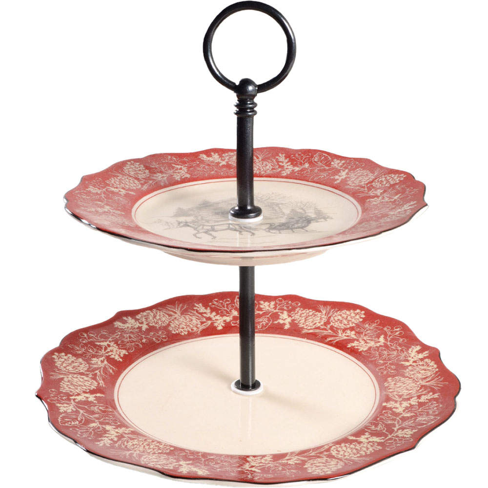Andover 2 Tiered Serving Tray (Dinner & Salad Plate) by 222 Fifth (PTS)-1