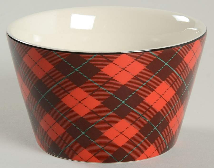 Christmas Plaid Individual Appetizer Bowl by 222 Fifth (PTS)-1
