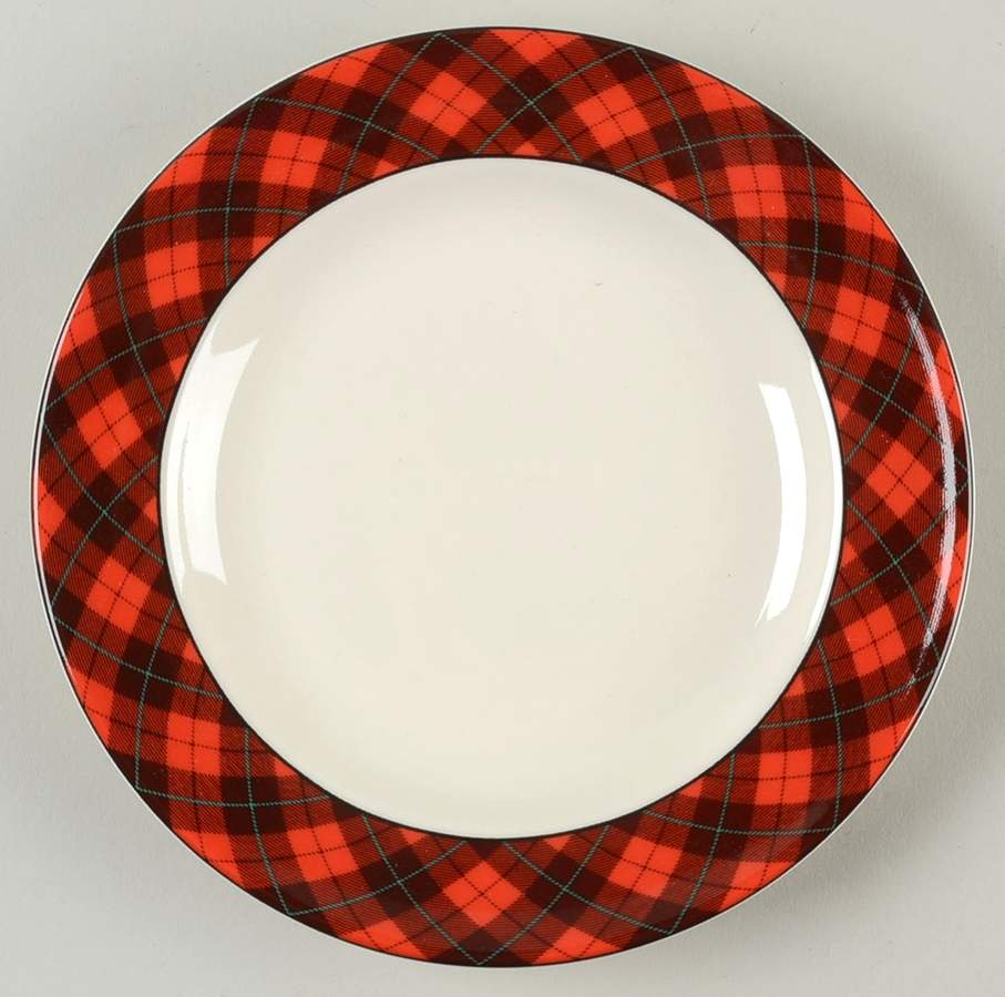 Christmas Plaid Appetizer Plate by 222 Fifth (PTS)-1