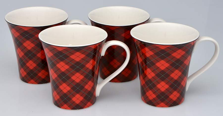 Christmas Plaid Mug - Set of 4 by 222 Fifth (PTS)-1