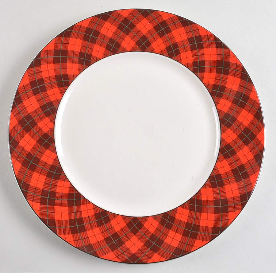 Christmas Plaid Dinner Plate by 222 Fifth (PTS)-1