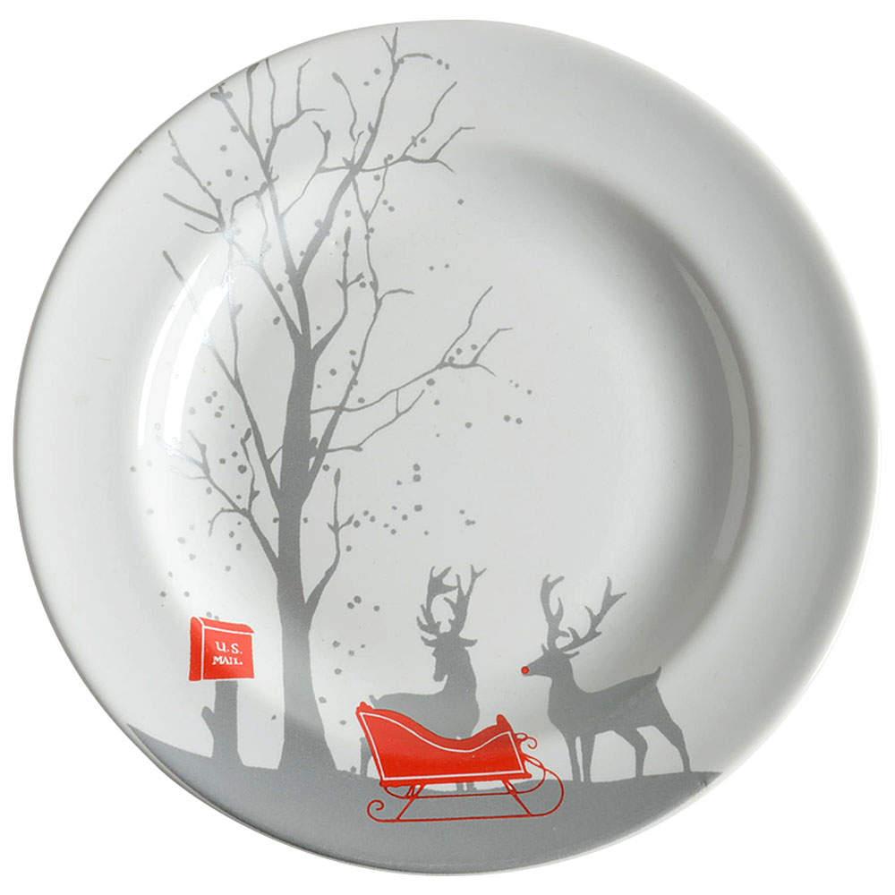 Red Sleigh Appetizer Plate by 222 Fifth (PTS)-1