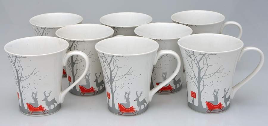 Red Sleigh Mug - Set of 8 by 222 Fifth (PTS)-1