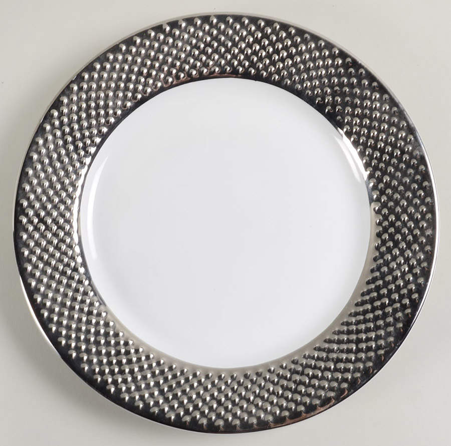 Beaded Silver Dinner Plate by 222 Fifth (PTS)-1