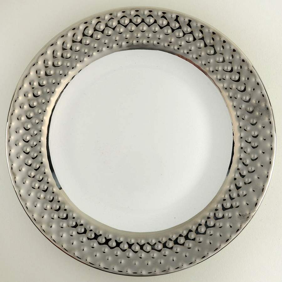Beaded Silver Appetizer Plate by 222 Fifth (PTS)-1