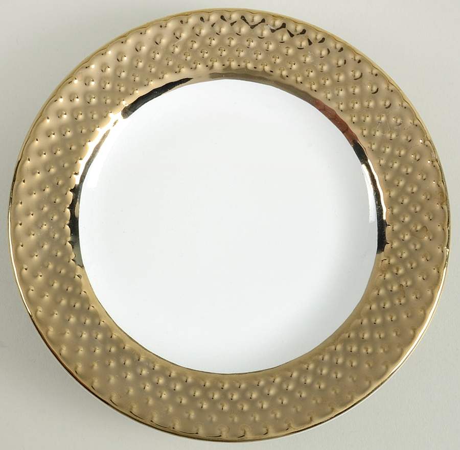 Beaded Gold Appetizer Plate by 222 Fifth (PTS)-1
