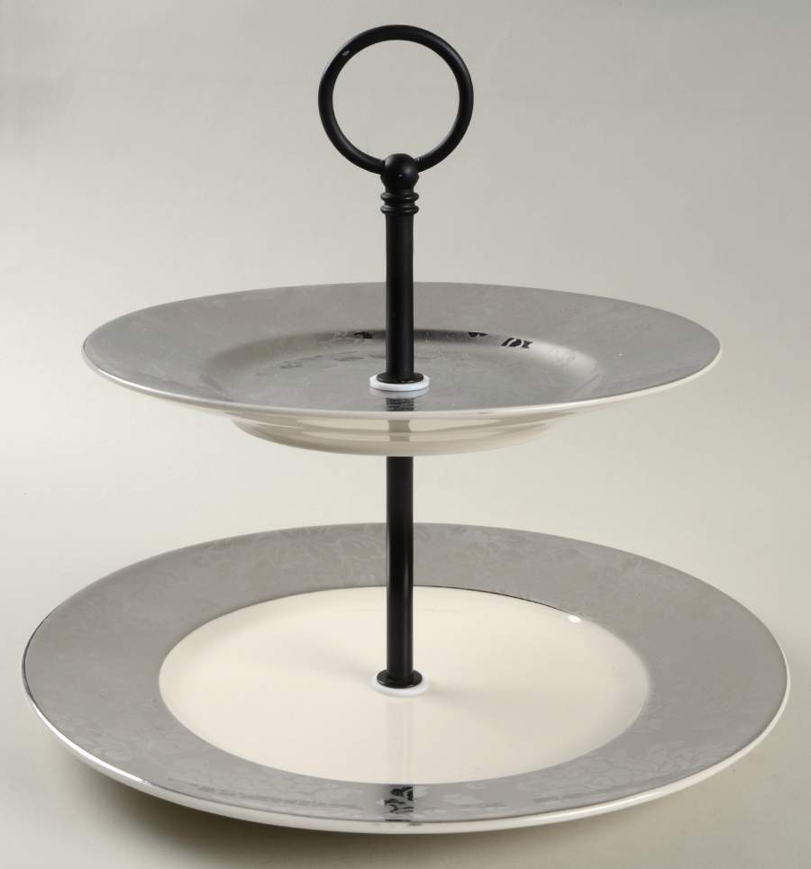 Emmalyn 2 Tiered Serving Tray (Dinner & Salad Plate) by 222 Fifth (PTS)-1