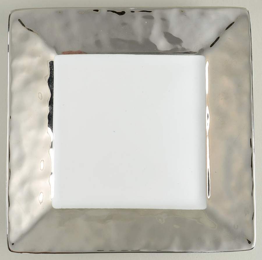 Slate Square Silver Appetizer Plate by 222 Fifth (PTS)-1