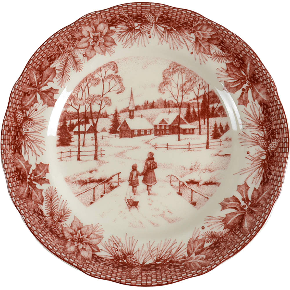 Poinsettia Toile Salad Plate by 222 Fifth (PTS)-1