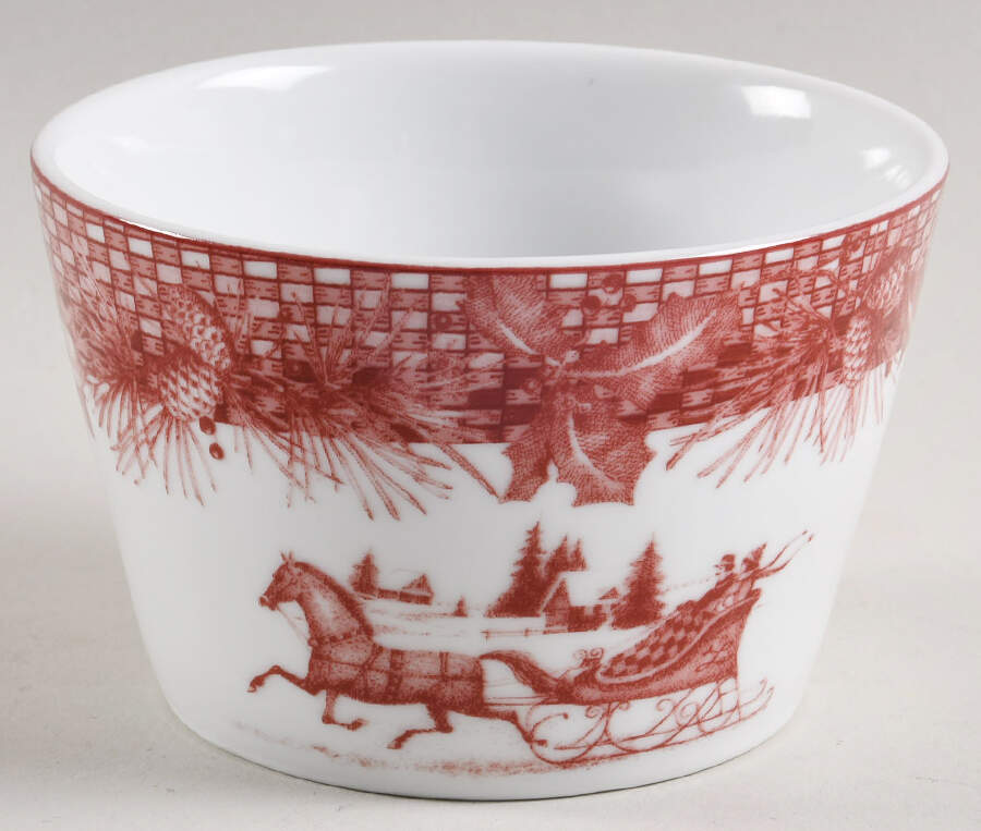 Poinsettia Toile Individual Appetizer Bowl by 222 Fifth (PTS)-1