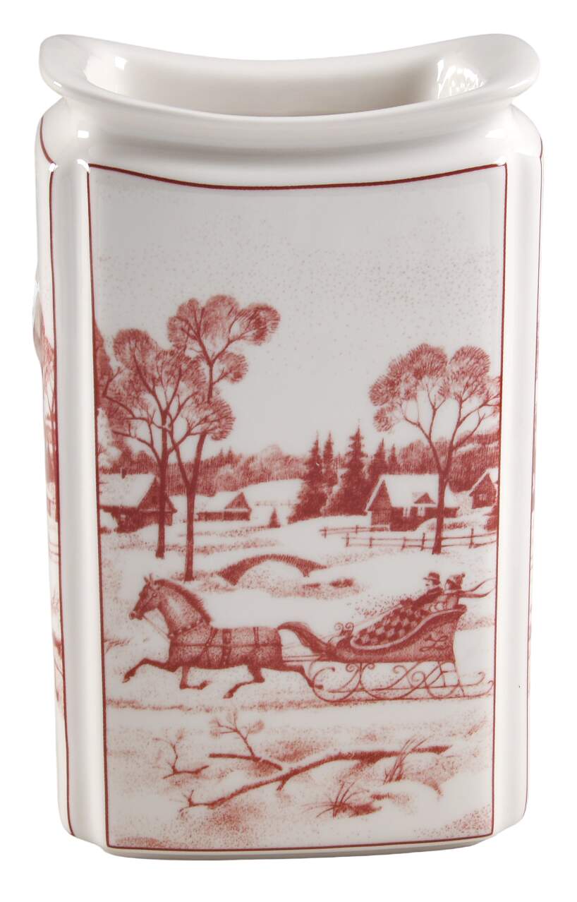 Poinsettia Toile Large Canister No Lid by 222 Fifth (PTS)-1