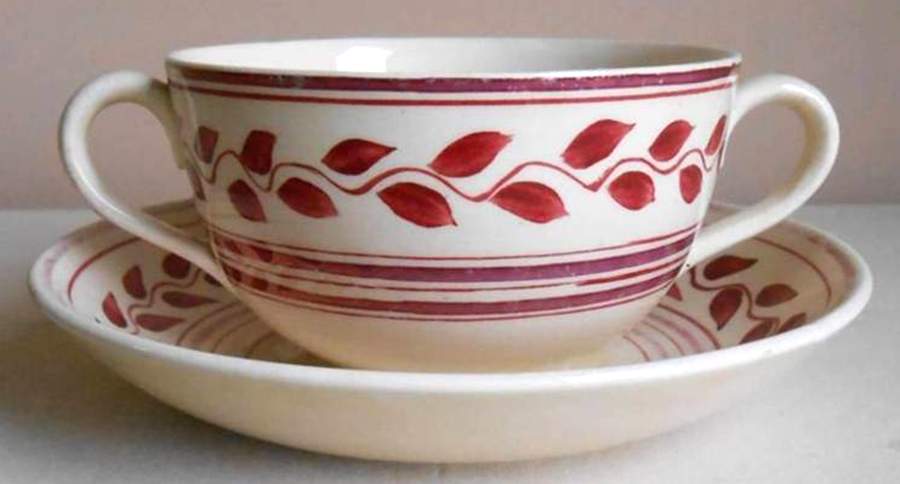 ADA197 Flat Cream Soup Bowl & Saucer Set by Adams China-1