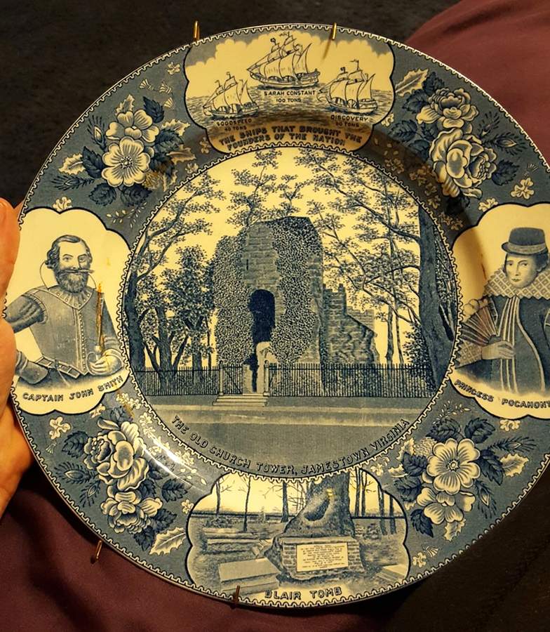 Jamestown, Virginia (Blue) Dinner Plate by Adams China-1