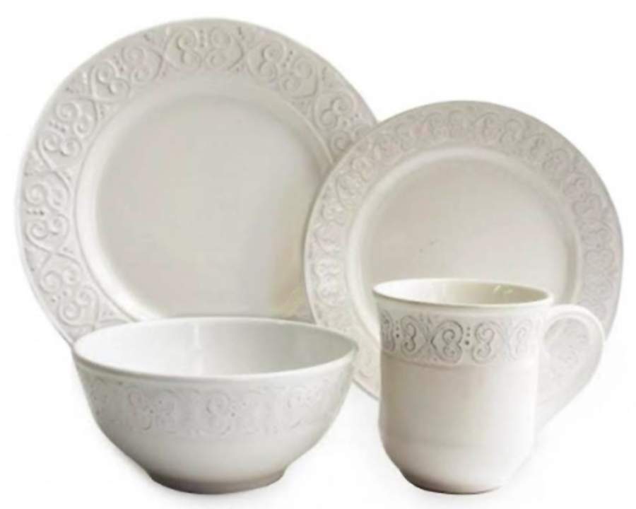 Calista White Dinner Plate by American Atelier-1