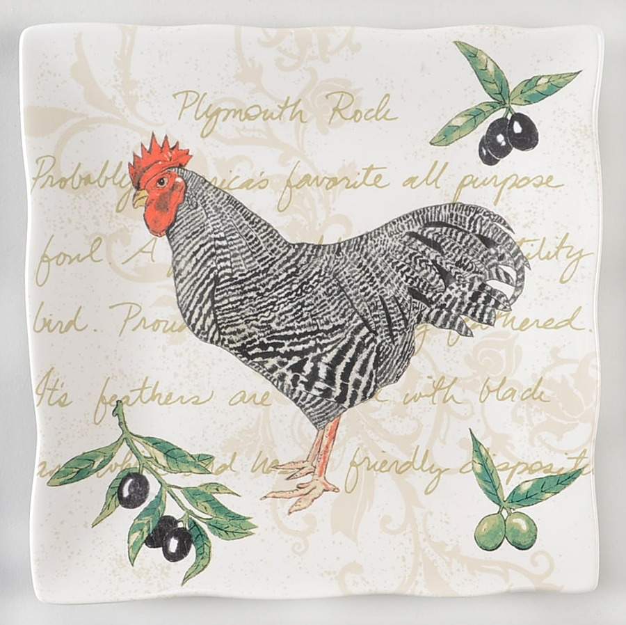 Rooster Journal Salad Plate by 222 Fifth (PTS)-1