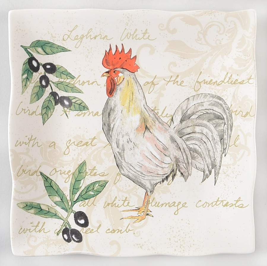 Rooster Journal Salad Plate by 222 Fifth (PTS)-1