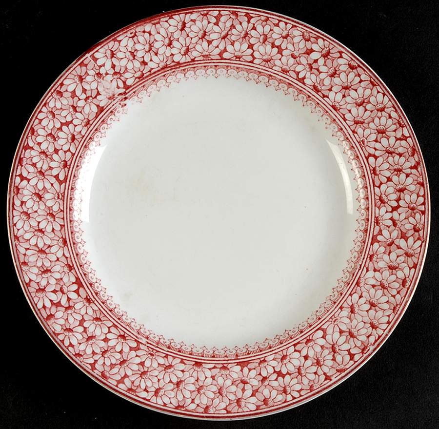 Daisy Red Salad Plate by Adderley-1
