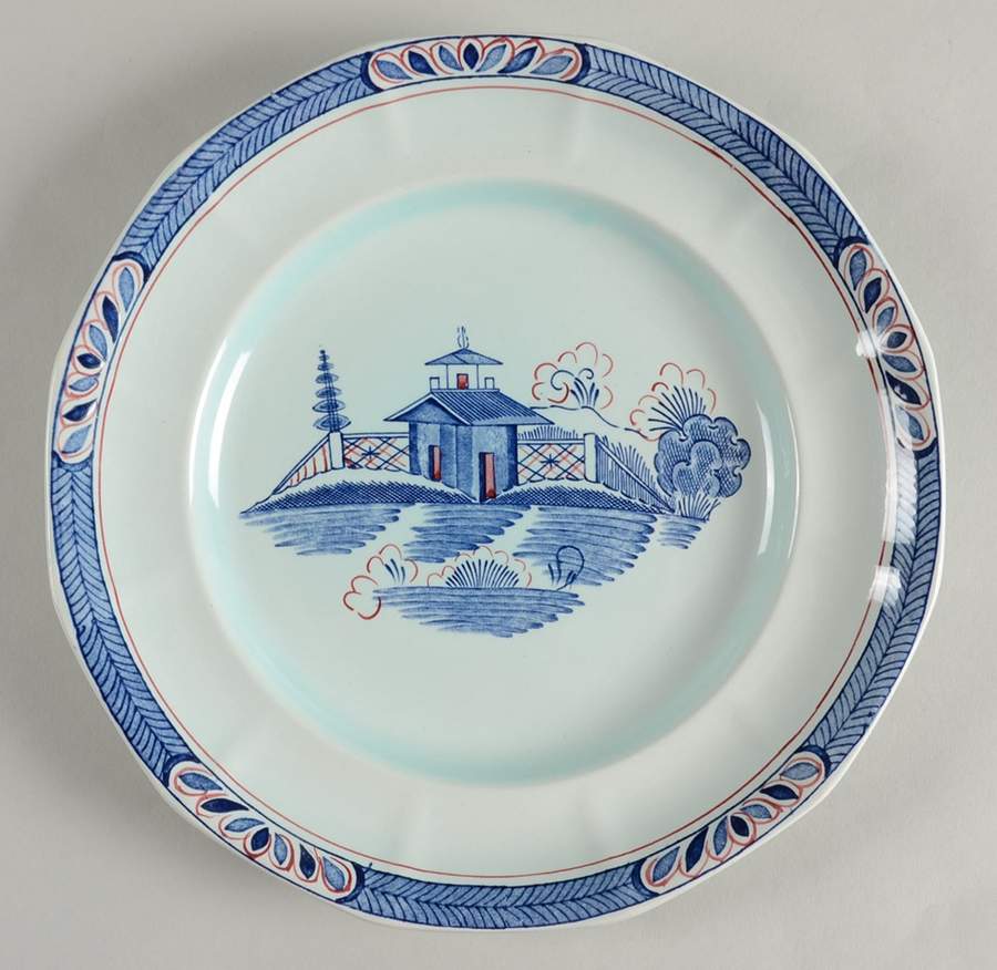 Old Free Hand Dinner Plate by Adams China-1