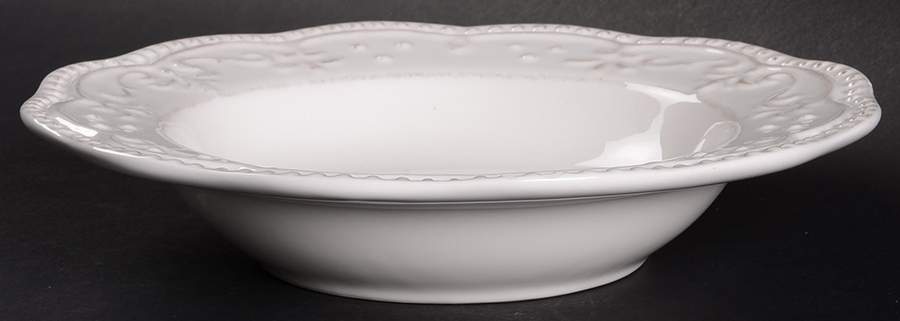 Scallop White Large Rim Soup Bowl by American Atelier-1