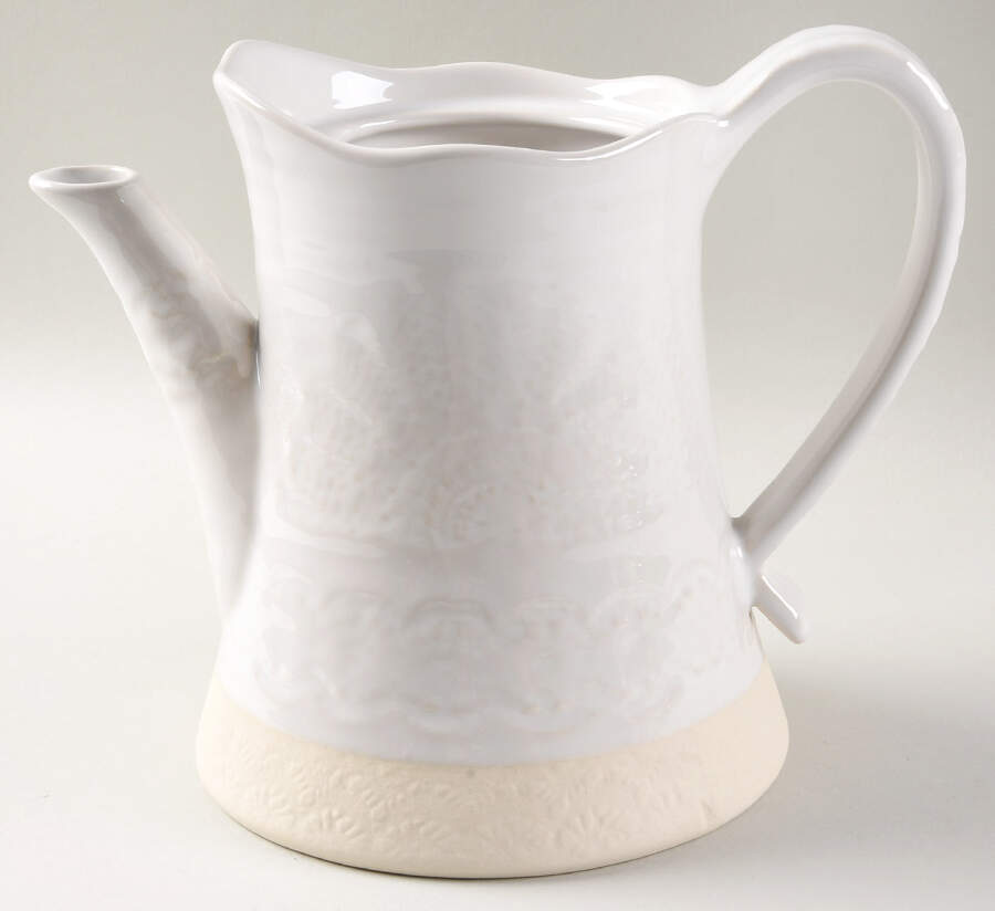 Old Havana White Teapot No Lid by Anthropologie-1