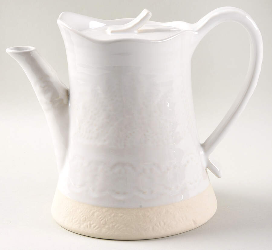 Old Havana White Teapot & Lid by Anthropologie-1