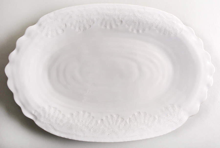 Old Havana White 19" Oval Serving Platter by Anthropologie-1