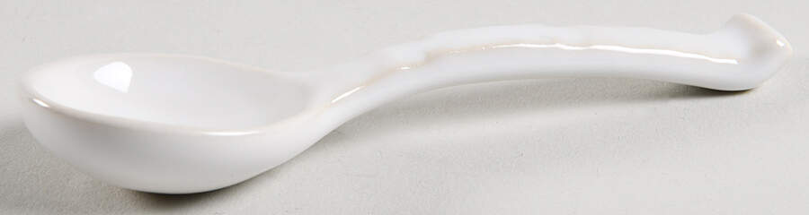 Old Havana White All Ceramic Sugar Spoon by Anthropologie-1