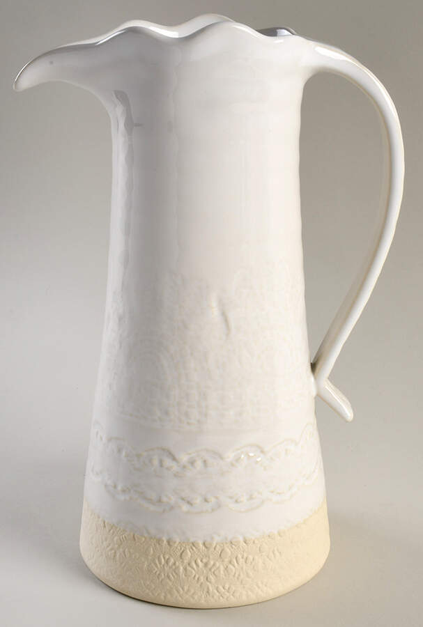 Old Havana White 64 Oz Pitcher by Anthropologie-1