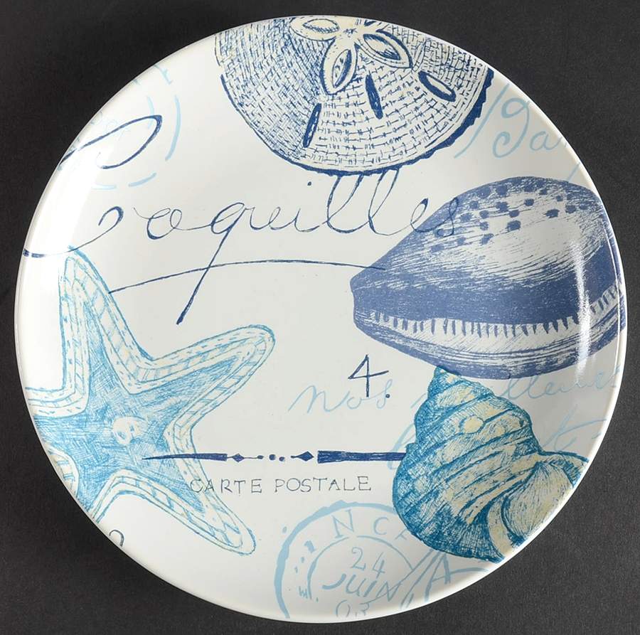 Oceana Blue (Shells) Salad Plate by 222 Fifth (PTS)-1