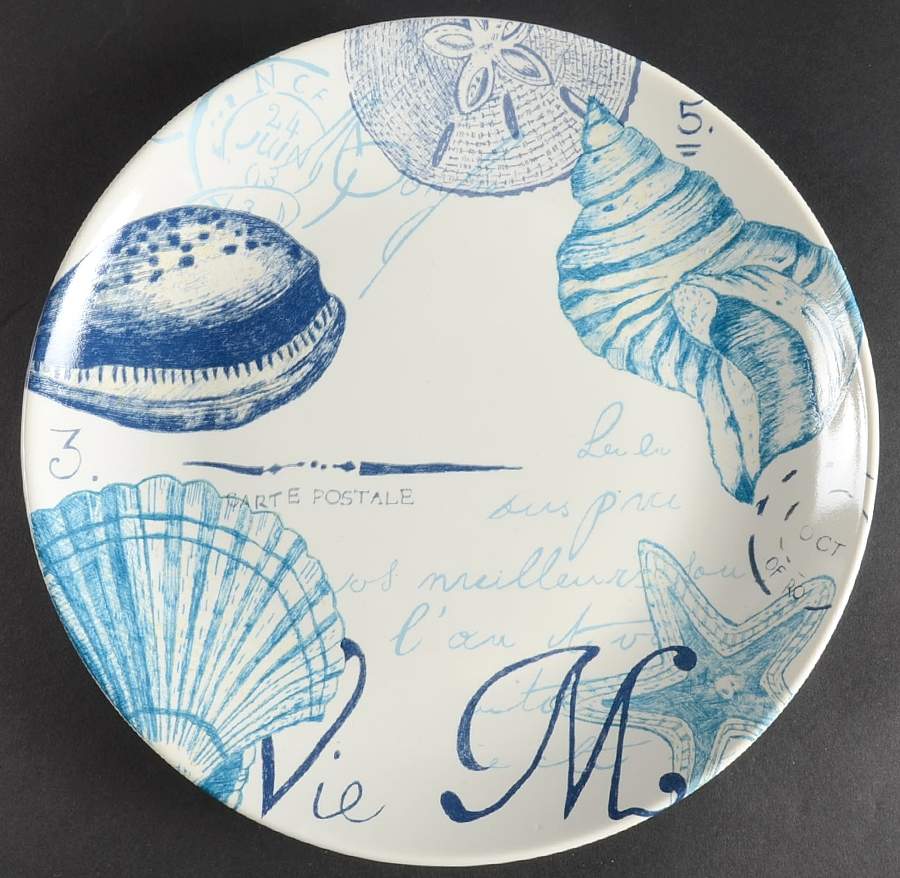 Oceana Blue (Shells) Dinner Plate by 222 Fifth (PTS)-1