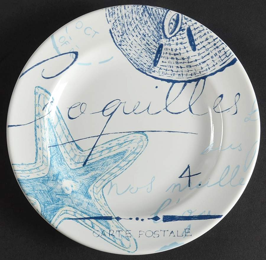 Oceana Blue (Shells) Appetizer Plate by 222 Fifth (PTS)-1